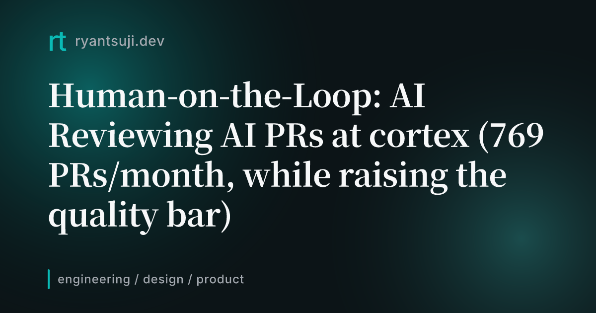 Human-on-the-Loop: AI Reviewing AI PRs at cortex -- 769 PRs/month while ...