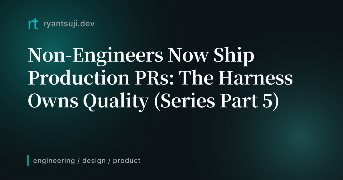 The Author Doesn't Have to Be an Engineer: How the Harness Holds Quality (Series Part 5)